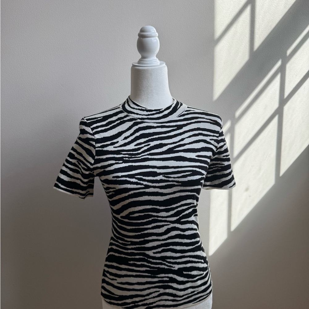 THEORY Zebra Print Women's Top